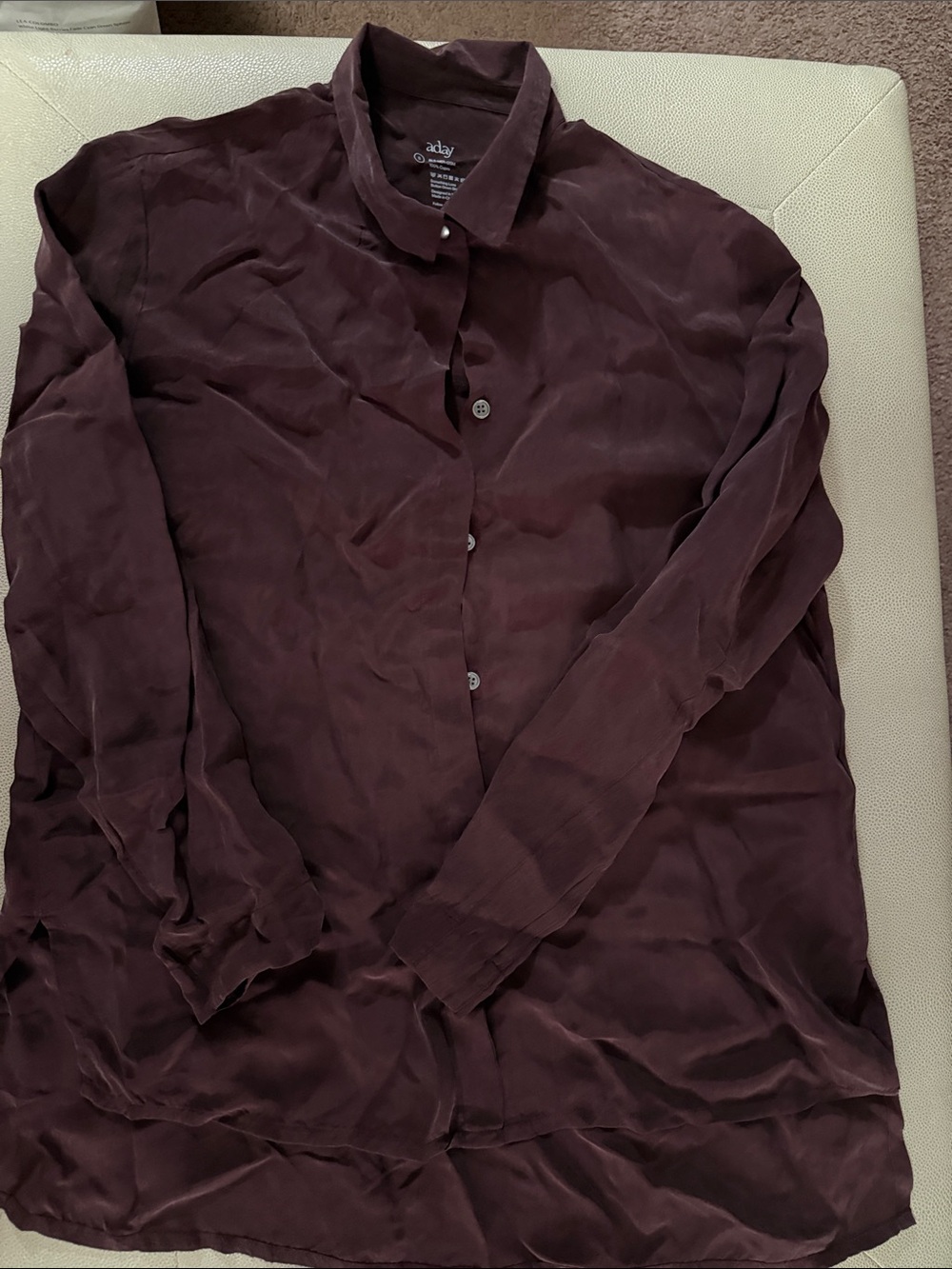 ADAY Women's Button-Down Shirt in Deep Burgundy
